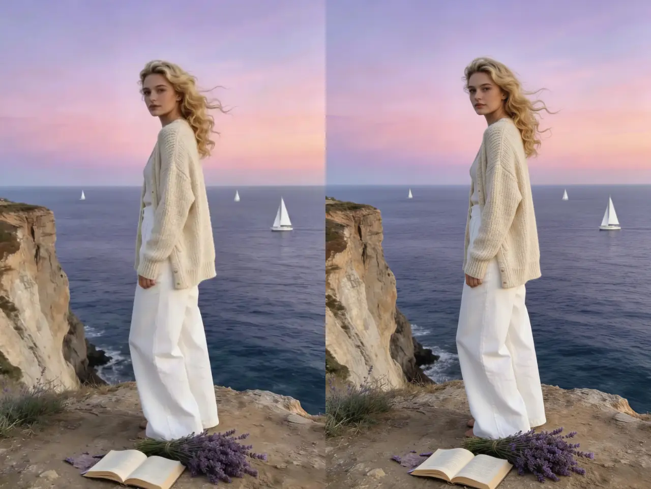 Full scene comparison before and after AI image clarity processing
